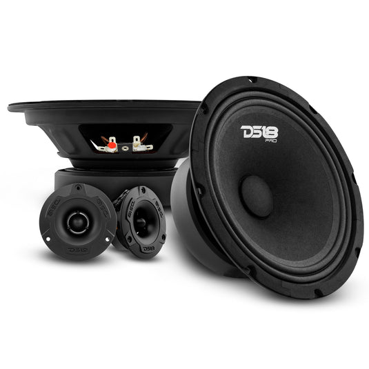 DS18 PRO-GM8.4PK Loudspeaker and Tweeter Package Including a Pair of PRO-GM8.4 + a Pair of PRO-TW1X/BK