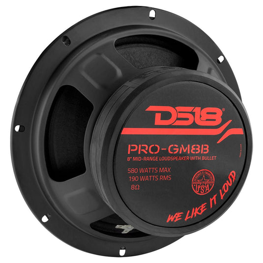 DS18 PRO-GM8B 8" Mid-Range Loudspeaker with Bullet 580 Watts 8-Ohm