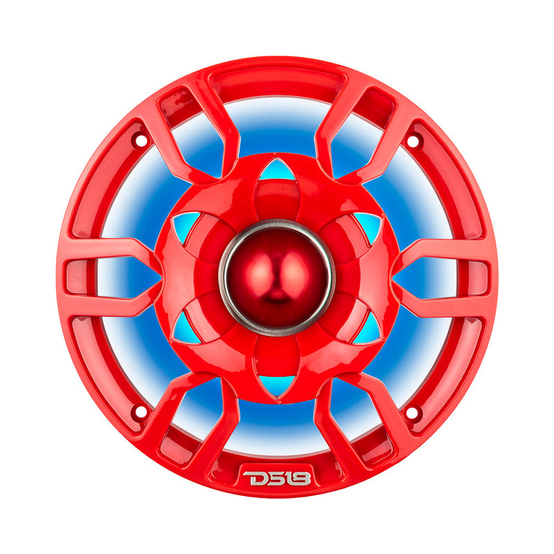 Load image into Gallery viewer, DS18 PRO-GTW6RD 6.5&quot; Grill with Built-in 1.75&quot; VC Neodymium Bullet Tweeter and RGB Lights 500 Watts Red(EACH)
