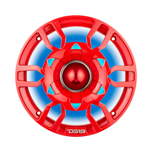 DS18 PRO-GTW6RD 6.5" Grill with Built-in 1.75" VC Neodymium Bullet Tweeter and RGB Lights 500 Watts Red(EACH)