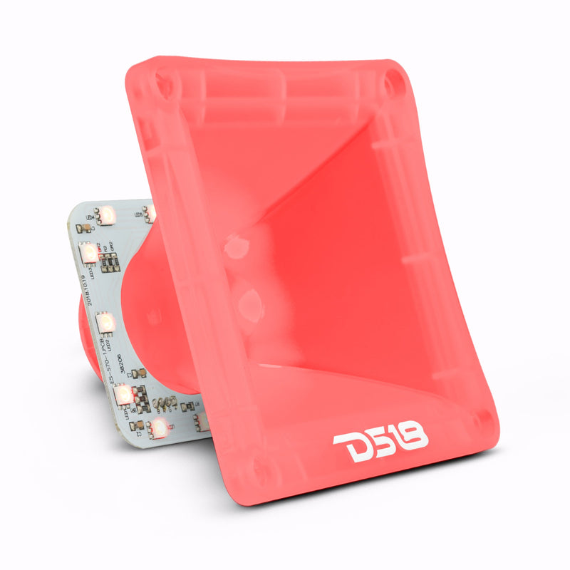 Load image into Gallery viewer, DS18 PRO-H44CL 1&quot; Throat Transparent Plastic Driver Horn With RGB Lights

