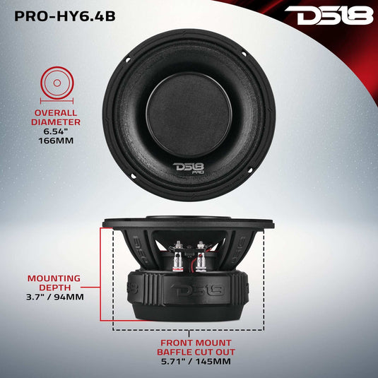 PRO 6.5" Coaxial Hybrid Mid-Range Water resistant Cone Loudspeaker with Built-in Driver 225 Watts Rms 4-Ohm - Skoutley Outdoors LLC