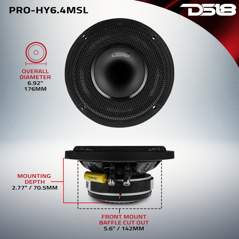 Load image into Gallery viewer, PRO 6.5&quot; Shallow Coaxial Hybrid Mid-Range Loudspeaker with Built-in Driver 150 Watts Rms 4-Ohm
