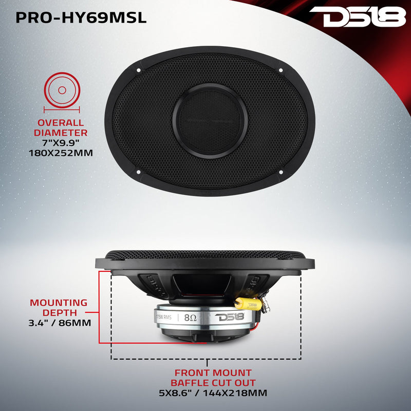 Load image into Gallery viewer, PRO 6x9” Hybrid Slim Loudspeaker with Water-Resistant Cone and Compression Driver Horn | 175W RMS 8-Ohm
