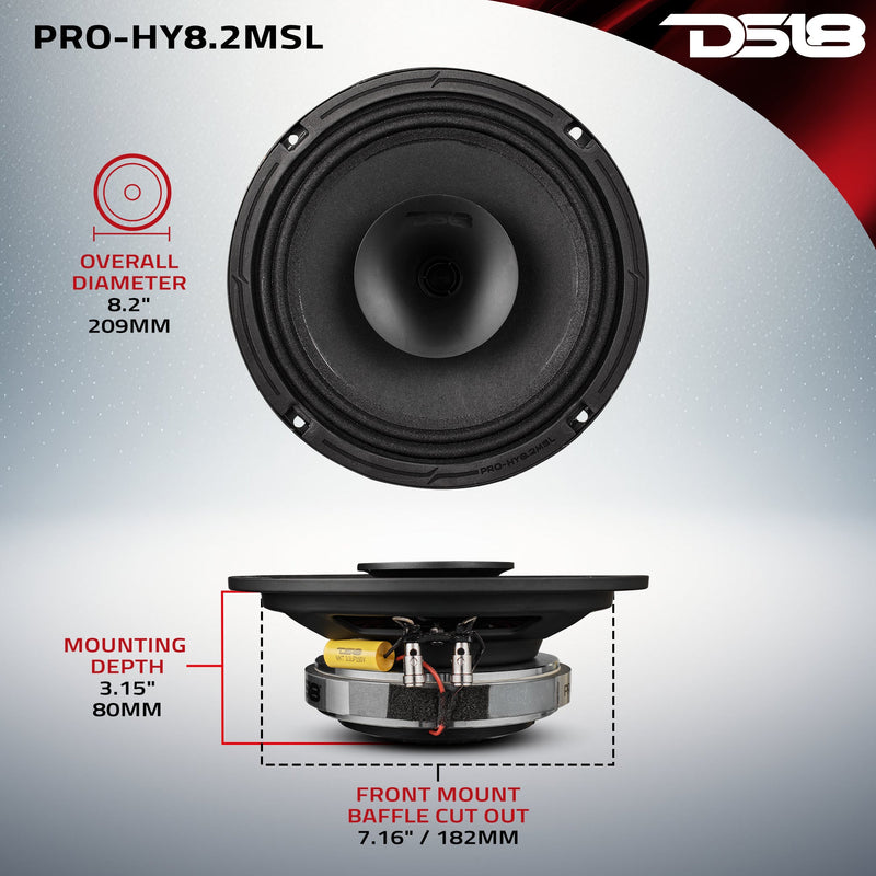 Load image into Gallery viewer, PRO 8&quot; Hybrid Slim Loudspeaker with a 1&quot; Compression Driver Horn 200 Watts Rms 2-Ohm
