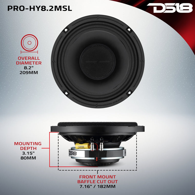 Load image into Gallery viewer, PRO 8" Hybrid Slim Loudspeaker with a 1" Compression Driver Horn | 200W RMS 2-Ohm
