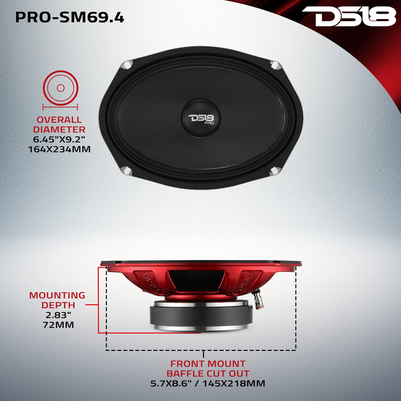 Load image into Gallery viewer, PRO 6x9" Slim Water-Resistant Mid-Range Loudspeaker | 250W RMS 4-Ohm
