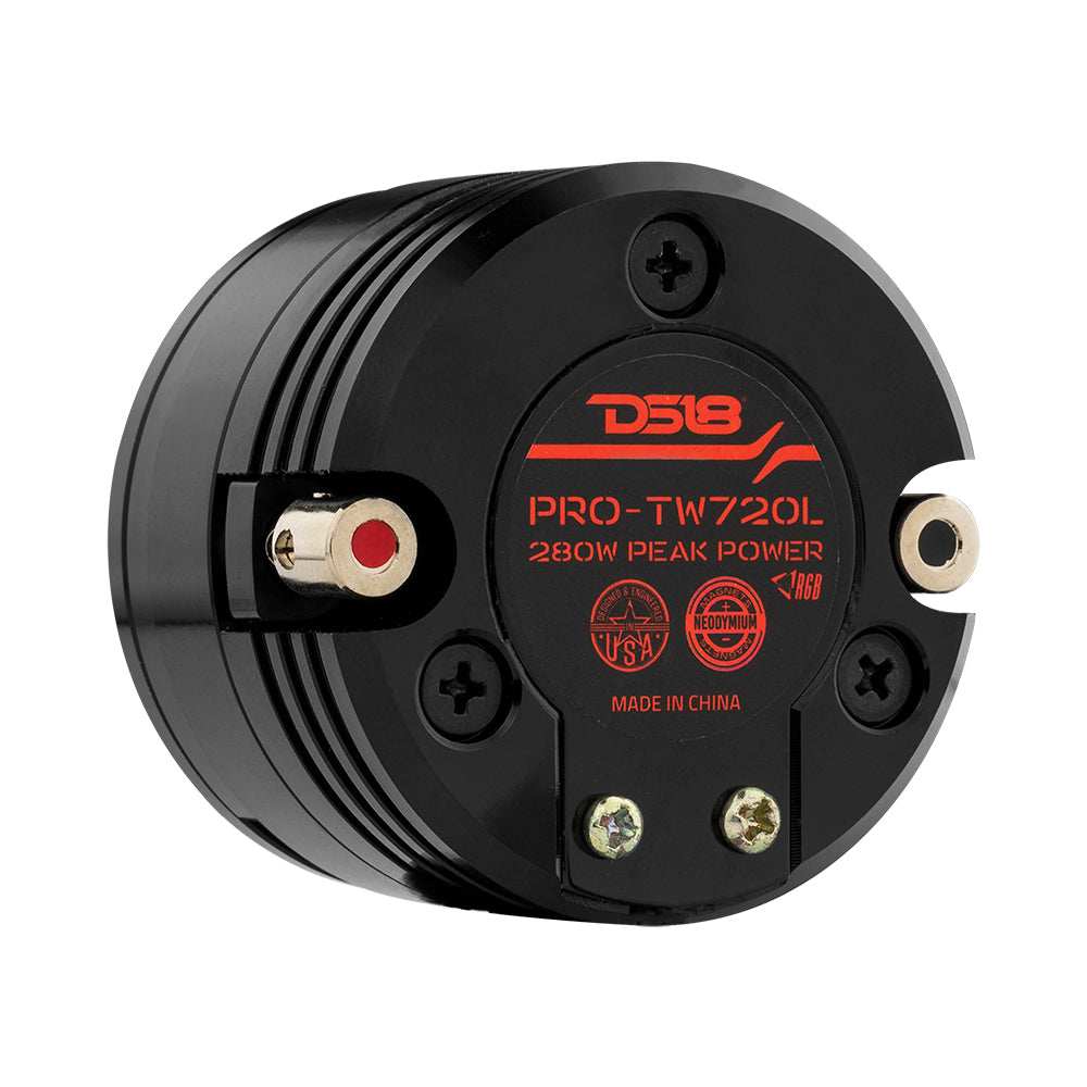 1.6" Shallow High Compression Neodymium Super Bullet Tweeter 140 Watts 1" Polyether Ether Ketone 4-Ohm Vc With RGB LED Lights - Skoutley Outdoors LLC