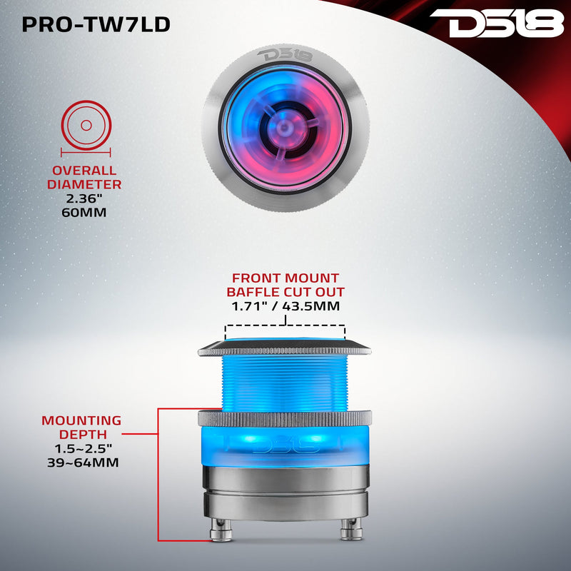 Load image into Gallery viewer, 2.3&quot; Neodymium Super Bullet Tweeter with 1&quot; Aluminum Voice Coil &amp; Digital LED Lights
