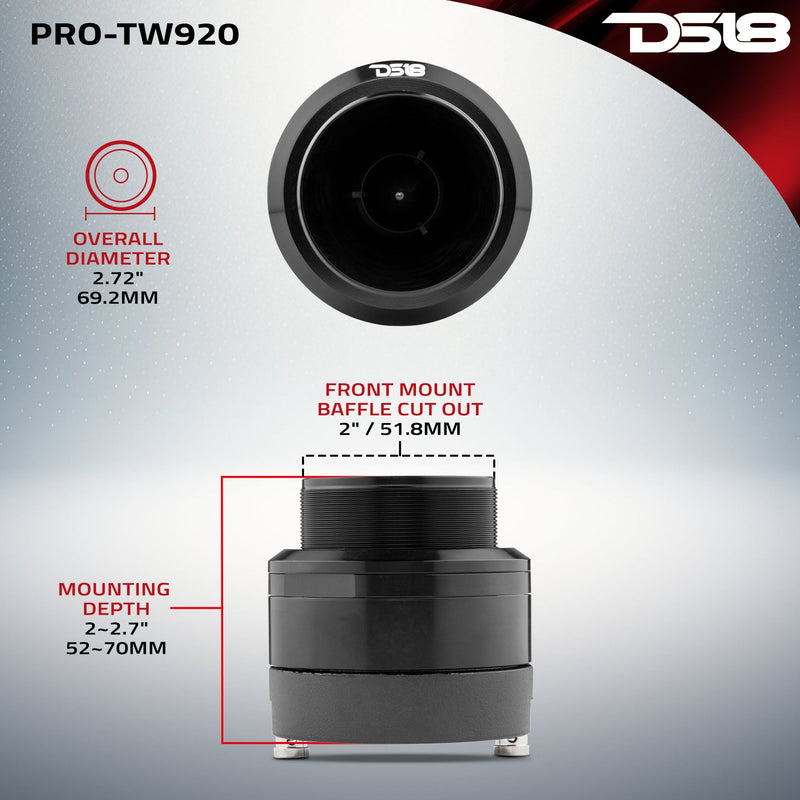 Load image into Gallery viewer, 2.7&quot; High Compression Neodymium Super Bullet Tweeter 160 Watts 1.4&quot; Titanium 4-Ohm Vc
