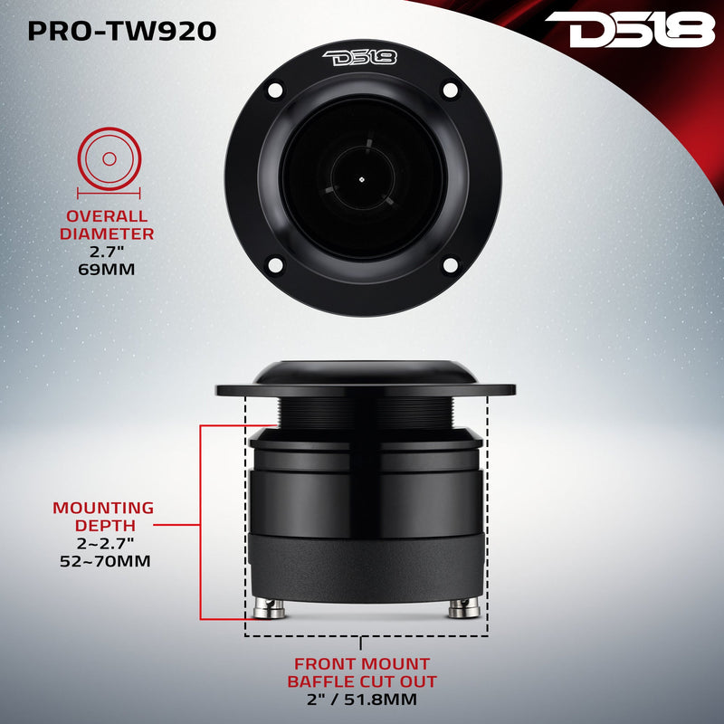 Load image into Gallery viewer, 2.7" High Compression Neodymium Super Bullet Tweeter 160 Watts 1.4" Titanium 4-Ohm Vc

