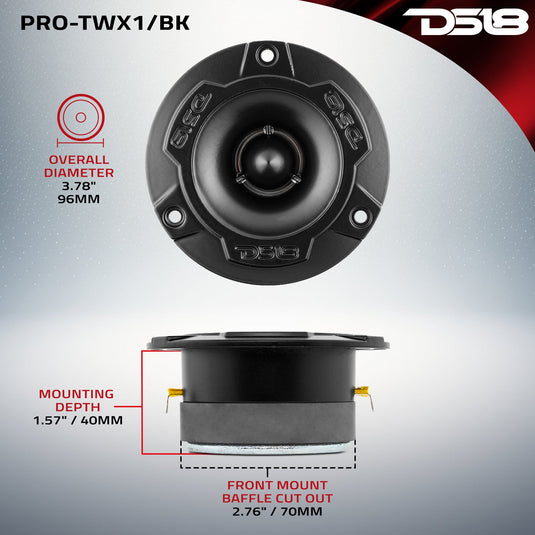 3.8" Super Bullet Tweeter 120W RMS 1" Aluminum 4-Ohm Vc