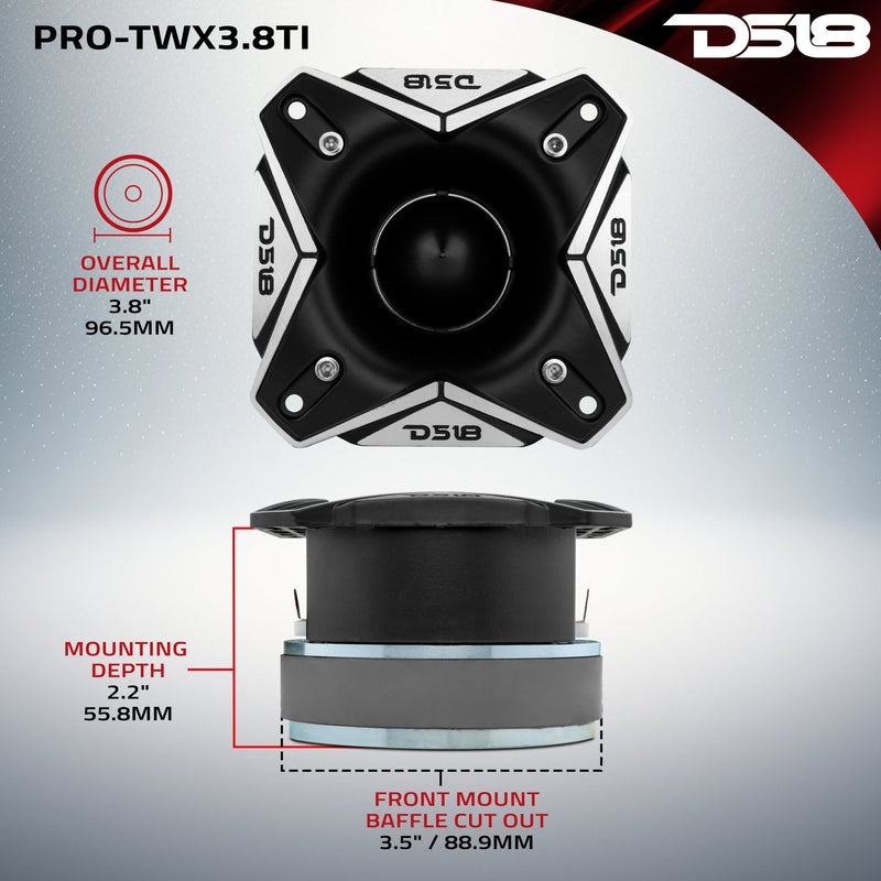 Load image into Gallery viewer, 3.8&quot; Super Bullet Tweeter | 250W RMS 1.5&quot; Titanium 8-Ohm Vc
