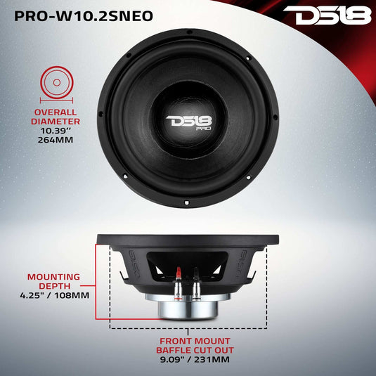 PRO 10" Neodymium Water Resistant Woofer 400 Watts Rms 2-Ohm SVC - Skoutley Outdoors LLC