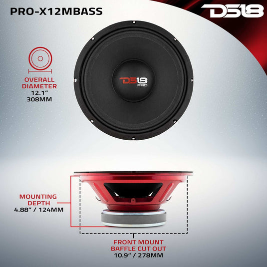 PRO-X 12" Mid-Bass Loudspeaker 500 Watts Rms 8-Ohm - Skoutley Outdoors LLC