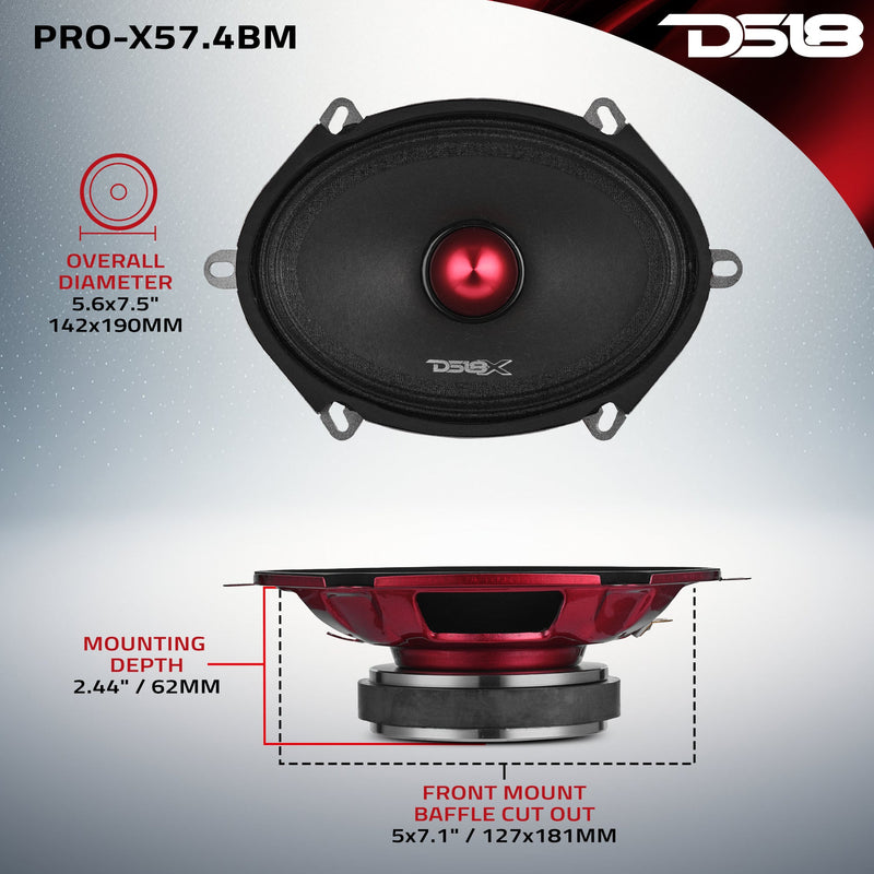 Load image into Gallery viewer, PRO-X 5x7” Mid-Range Loudspeaker with Bullet | 175W RMS 4-Ohm
