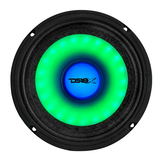 6.5" Mid-Range Loudspeaker with Dual RGB LED For Cone & Dust Cap 250 Watts 4-Ohm
