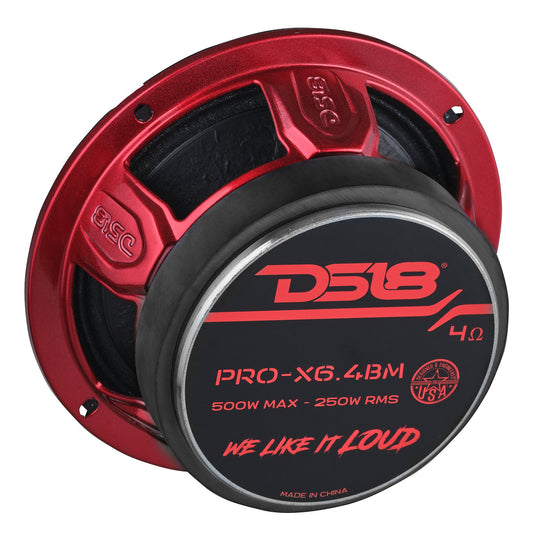 PRO-X 6.5" Mid-Range Loudspeaker with Bullet and OEM Adapter Kit | 250W RSM 4-Ohm
