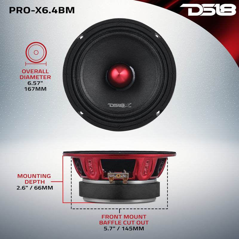 Load image into Gallery viewer, PRO-X 6.5" Mid-Range Loudspeaker with Bullet and OEM Adapter Kit | 250W RSM 4-Ohm
