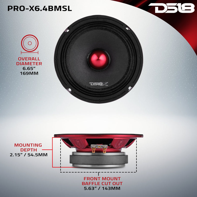 Load image into Gallery viewer, PRO-X 6.5&quot; Shallow Mid-Range Bullet Loudspeaker 200 Watts Rms 4-Ohm
