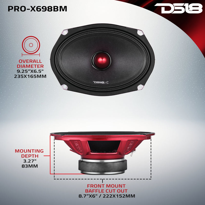 Load image into Gallery viewer, PRO-X 6X9&quot; Mid-Range Bullet Loudspeaker | 200W RMS 8-Ohm
