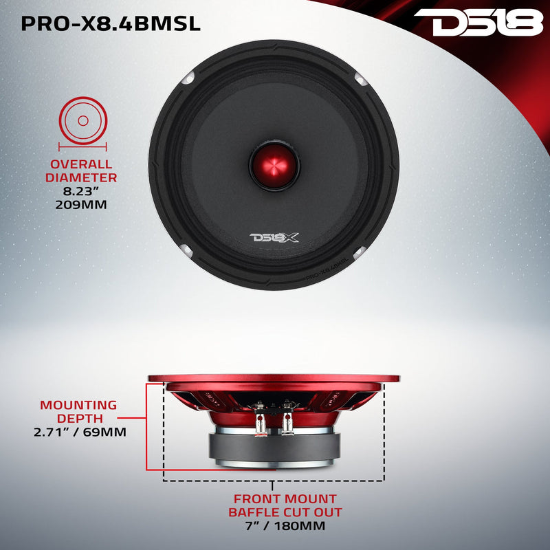 Load image into Gallery viewer, PRO-X 8" Shallow Mid-Range Bullet Loudspeaker | 250W RMS 4-Ohm
