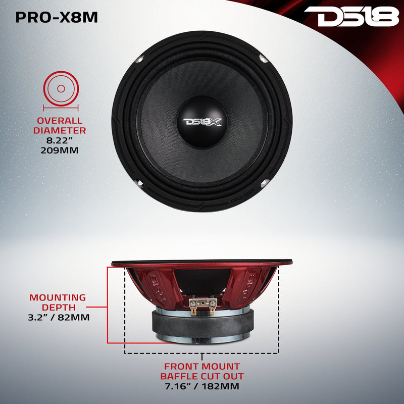 Load image into Gallery viewer, PRO-X 8&quot; Mid-Range Loudspeaker 275 Watts Rms 8-Ohm

