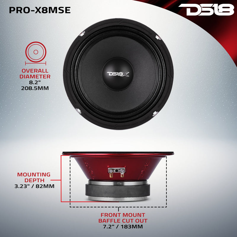 Load image into Gallery viewer, PRO-X 8&quot; Sealed Back Mid-Range Loudspeaker 275 Watts Rms 8-Ohm
