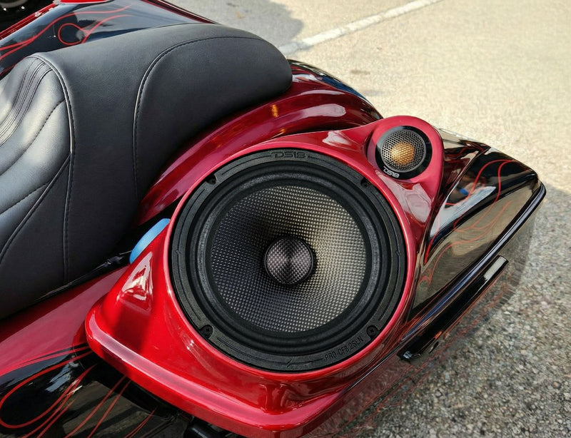 Load image into Gallery viewer, 8” Slim Motorcycle &amp; Motorsports Loudspeaker With Neodymium Magnet and Water Resistant Carbon Fiber Cone | 200W RMS 2-Ohm
