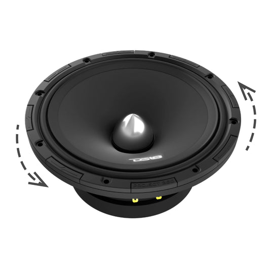 PROJECT360 8” High-Sensitivity Mid-High Loudspeaker with Bullet - 300W RMS 8-Ohm - Rotating Recone Design For Quick Repair