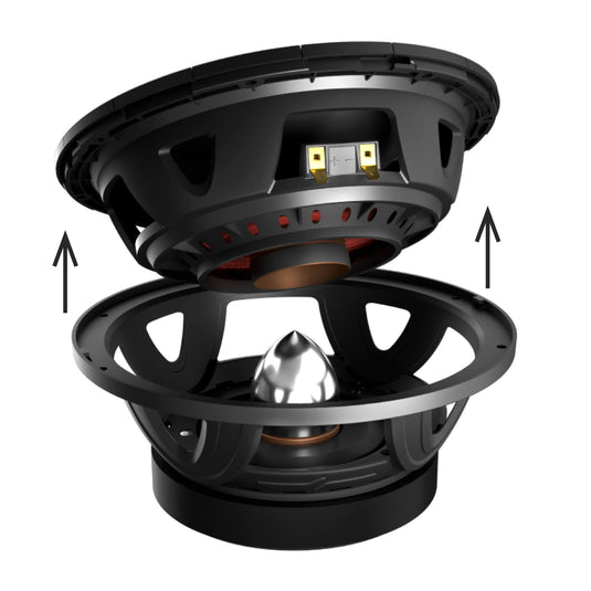 PROJECT360 8” High-Sensitivity Mid-High Loudspeaker with Bullet - 300W RMS 8-Ohm - Rotating Recone Design For Quick Repair