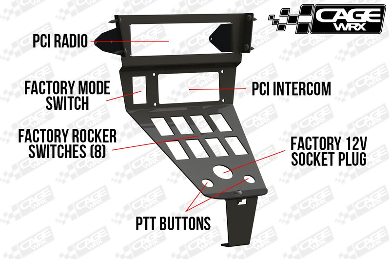 Load image into Gallery viewer, Polaris RZR PCI Radio &amp; Intercom Mount | (2020-2024) Pro R / Pro S / Turbo R / Pro XP | KENWOOD RADIO
