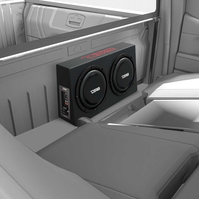 Load image into Gallery viewer, 10&quot; Active Subwoofer Shallow Enclosure with 10&quot; Passive Subwoofer For Pickup Trucks
