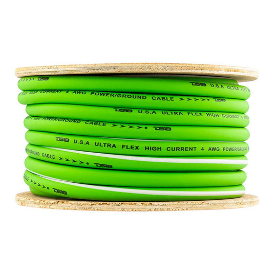 DS18 PW-OFC4GA-50YGR 4-GA Ultra Flex 100% OFC Ground, Power Cable, 50 Feet, Green - Skoutley Outdoors LLC