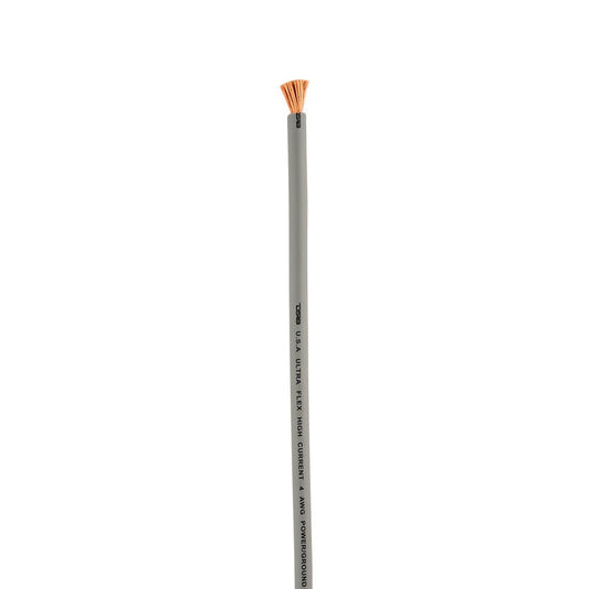 4-GA 100% OFC Ground, Power Cable, 50 Feet -Silver