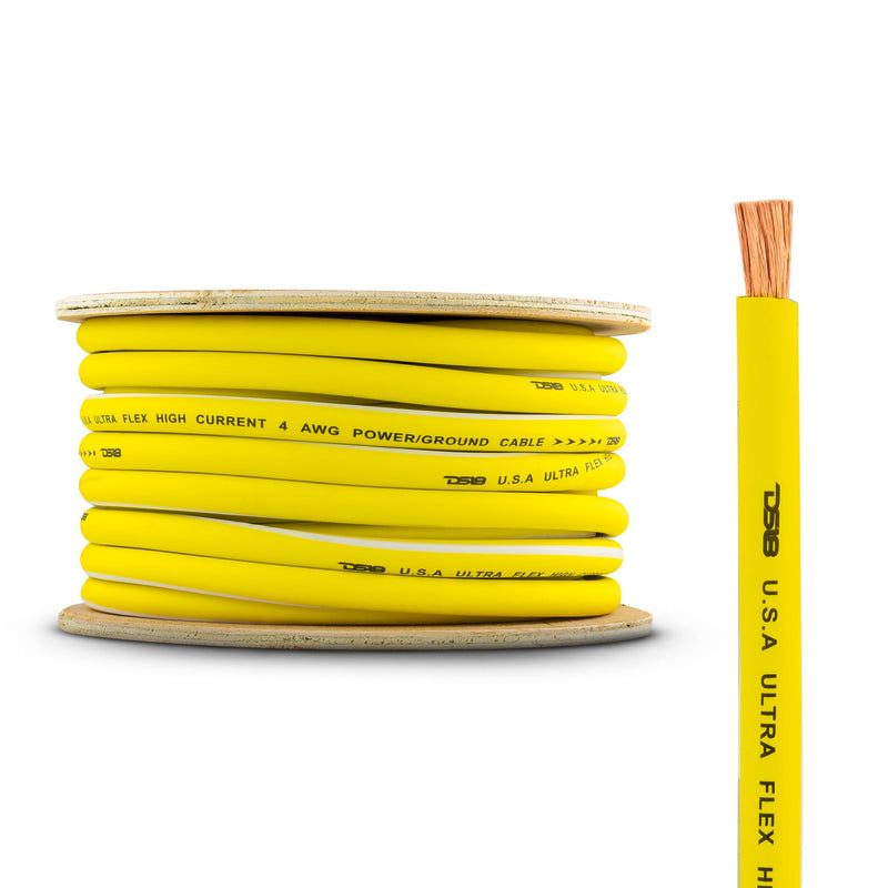 Load image into Gallery viewer, 4-GA 100% OFC Ground, Power Cable, 50 Feet -Yellow
