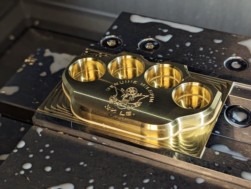 Load image into Gallery viewer, Milspin 3/4lb Brass Knuckle Marine Corps EGA Solid Brass Paperweight
