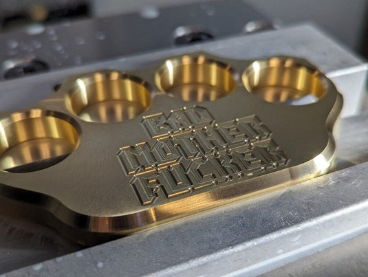 Milspin 3/4lb Brass Knuckle Bad Mother F*cker Solid Brass Paperweight