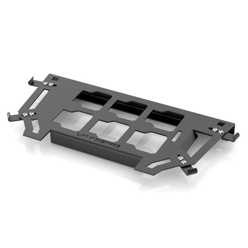 Load image into Gallery viewer, milwaukee packout toolbox or cooler mount plate dimensions aftermarket accessories utv half mount for polaris rzr pro xp or xp4 models rear mount by litt industries
