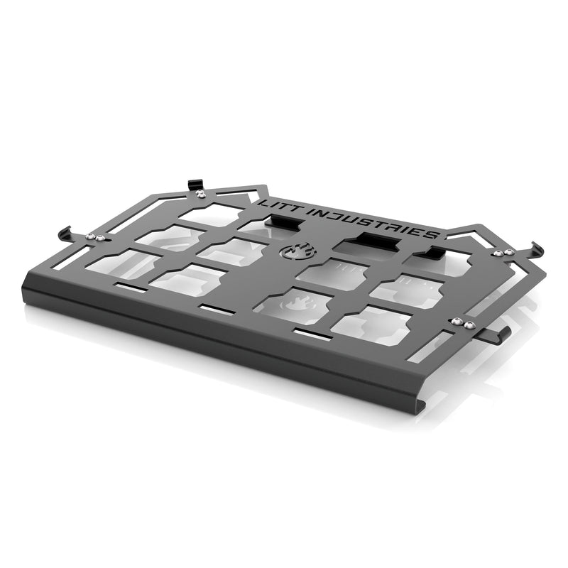 Load image into Gallery viewer, milwaukee packout toolbox or cooler mount plate dimensions aftermarket accessories utv half mount for polaris rzr pro xp or xp4 models by litt industries
