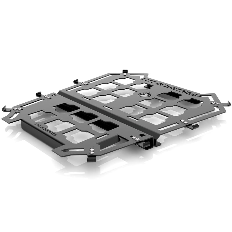 Load image into Gallery viewer, milwaukee packout toolbox or cooler mount plate dimensions aftermarket accessories utv half mount for polaris rzr pro xp or xp4 models by litt industries
