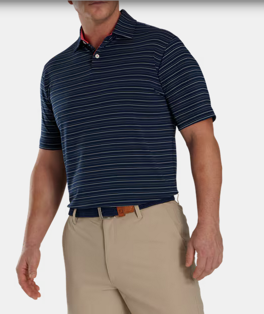 Load image into Gallery viewer, Footjoy Multi Pinstripe Lisle Polo
