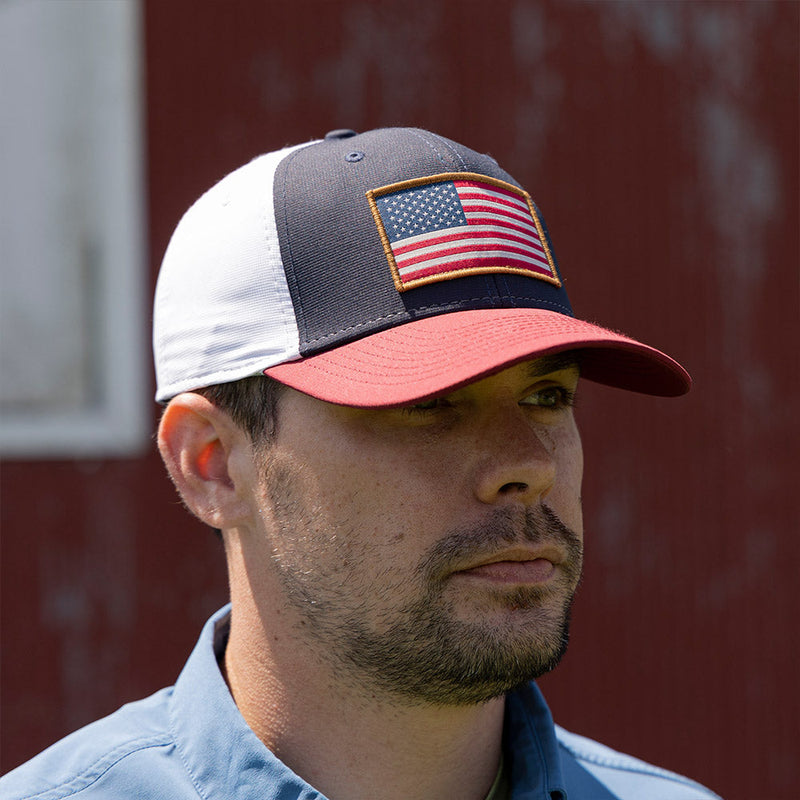 Load image into Gallery viewer, Riverside American Flag Hat Structured Ripstop Cap RWB
