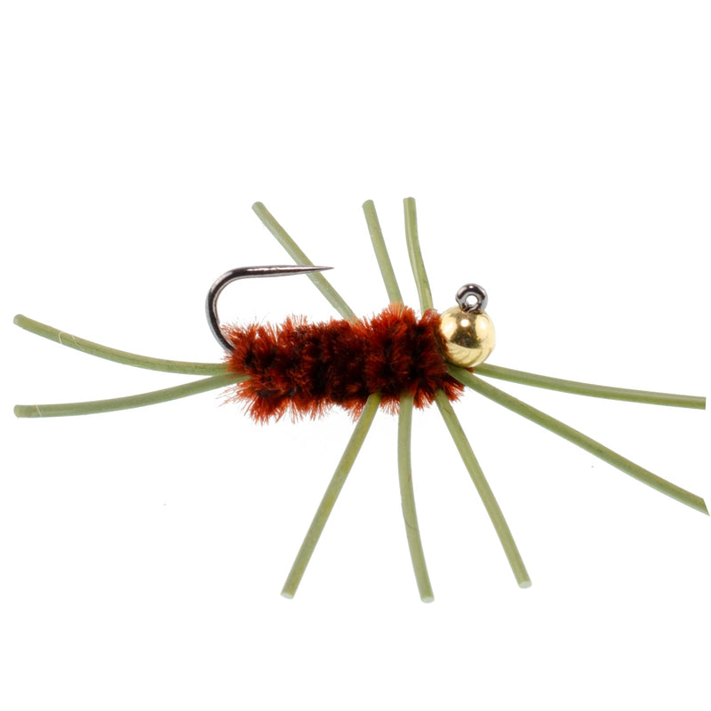 Load image into Gallery viewer, Pat's Rubber Legs Tungsten Jig Brown Euro Nymph 12 Flies Size 10
