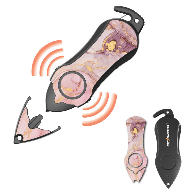 Load image into Gallery viewer, Personal Alarm Keychain Safety Emergency Tool (Pink Marble)

