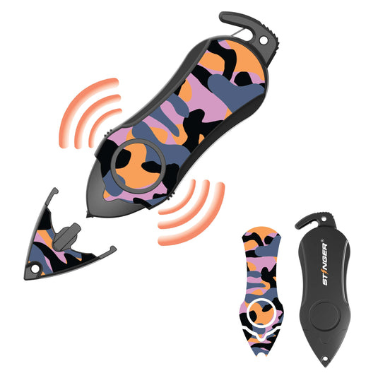 Personal Alarm Keychain Safety Emergency Tool (Camouflage Purple)