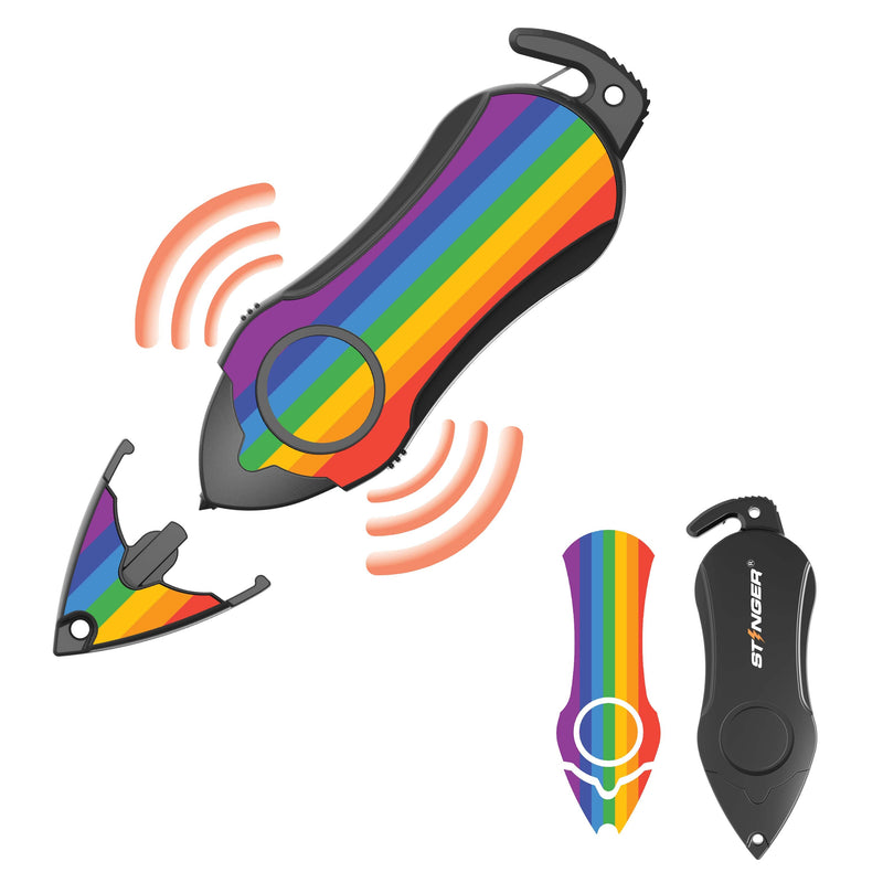 Load image into Gallery viewer, Personal Alarm Keychain Safety Emergency Tool (Rainbow)
