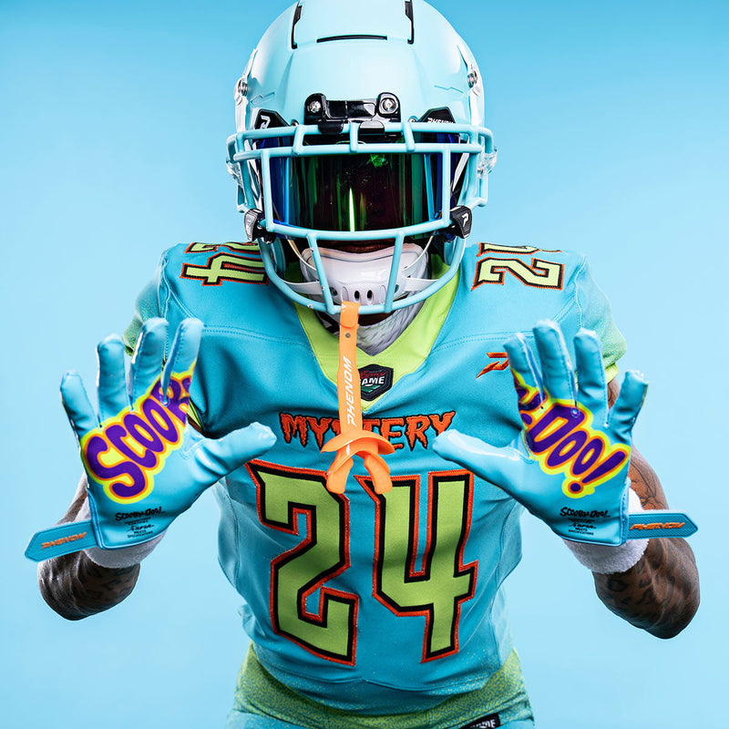 Load image into Gallery viewer, Scooby-Doo Football Gloves – VPS1 by Phenom Elite
