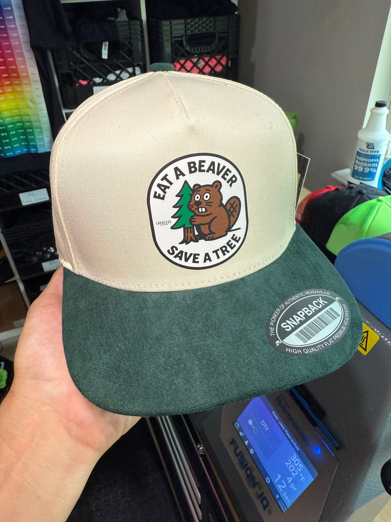 Load image into Gallery viewer, Eat A Beaver Save A Tree Trucker Hat
