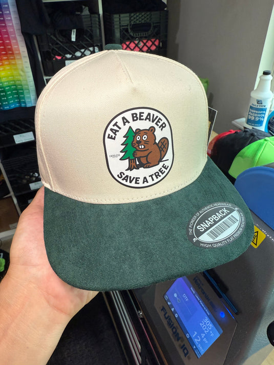 Eat A Beaver Save A Tree Trucker Hat